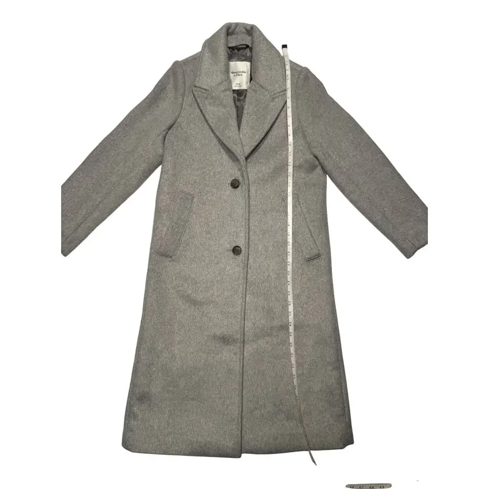 Abercrombie Wool Blend Tailored Coat Gray Women’s XXS Petite Luxury Old Money